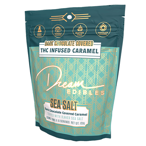 Dream Edibles Dark Chocolate Covered Sea Salt Caramels 100mg