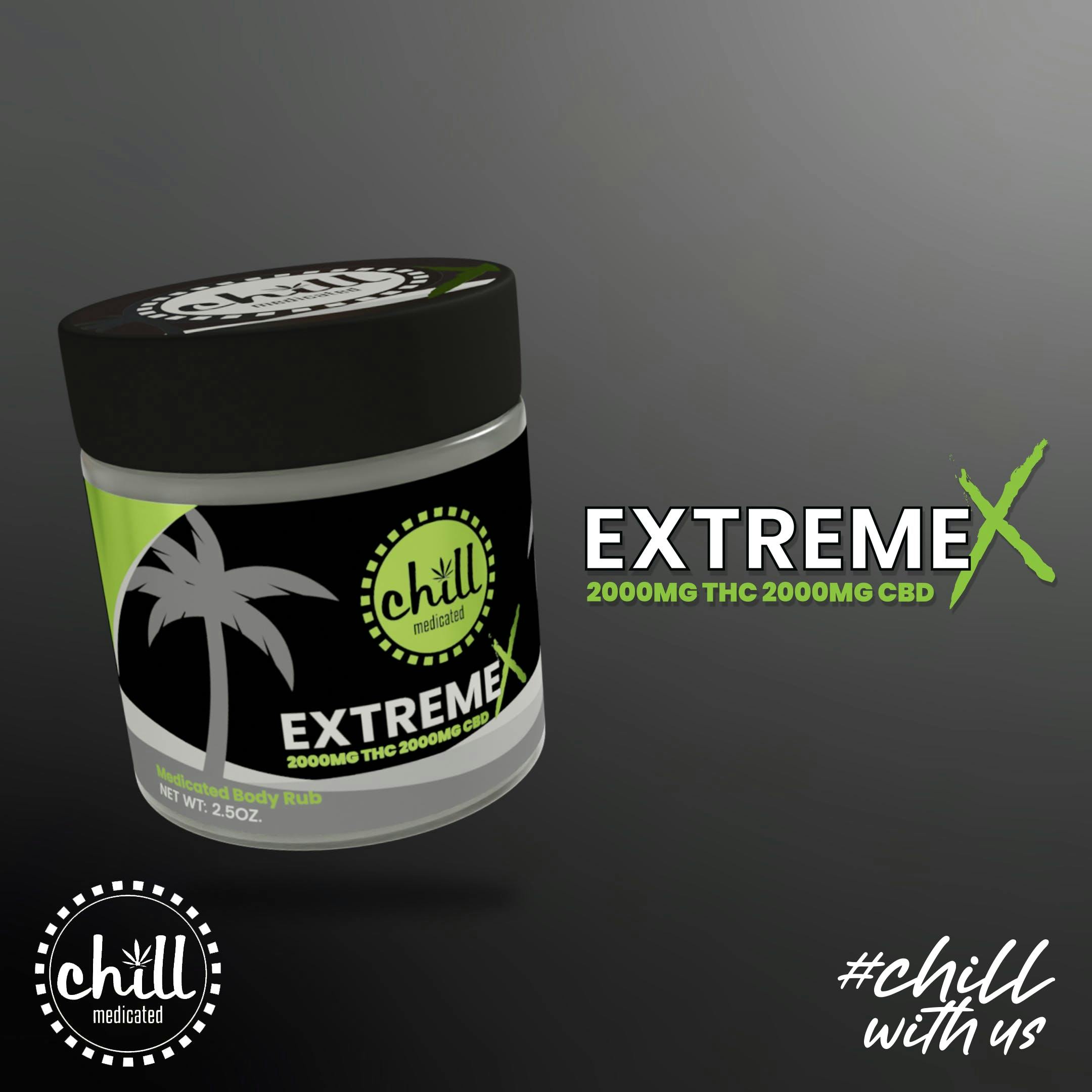 Chill Medicated 2000mg THC CBD 1 1 EXTREME X Body Rub