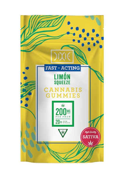 Dixie | Limon Squeeze Sativa Fast Acting Gummies | 200mg*