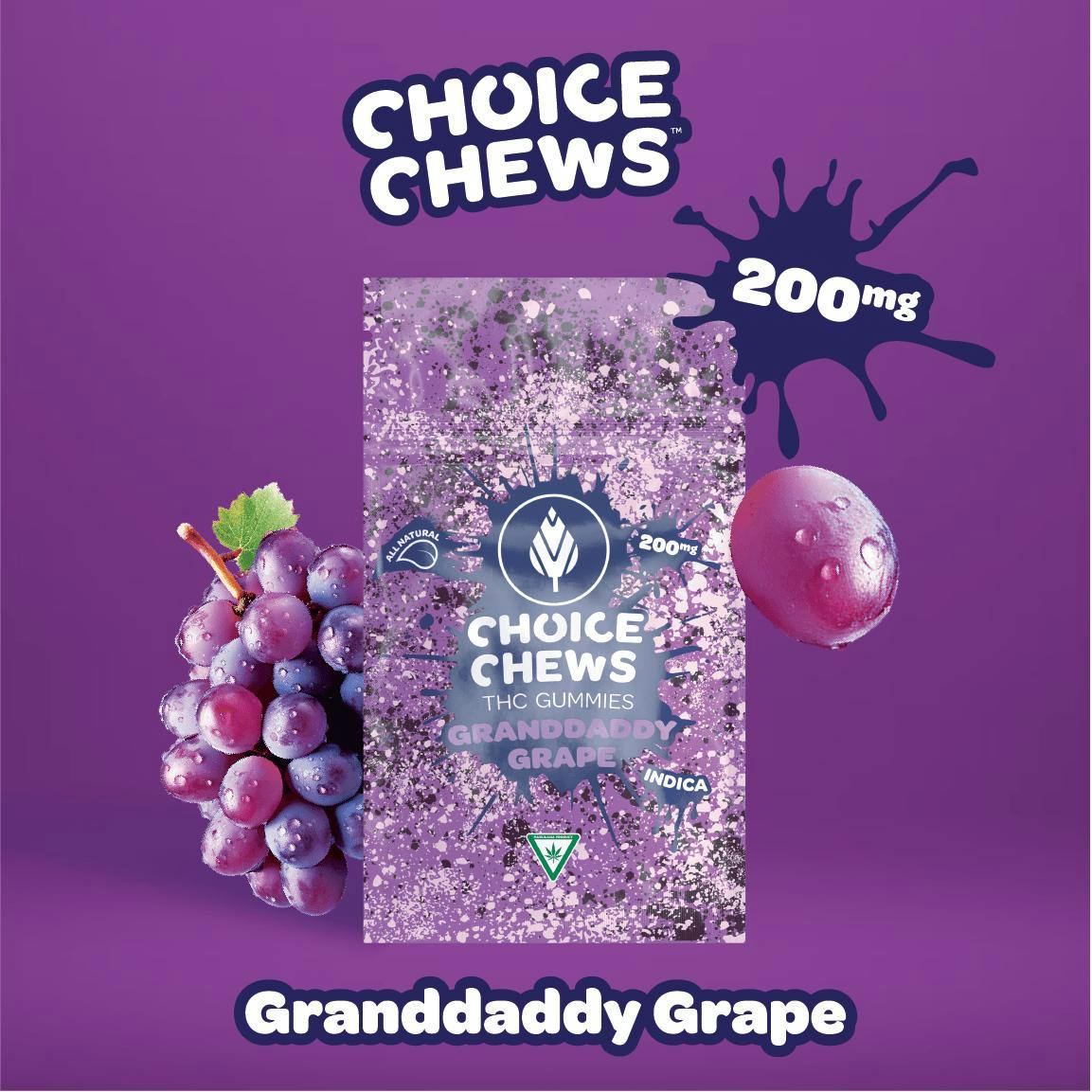 Product: Choice | Granddaddy Grape | Infused Gummies | 200mg | Indica