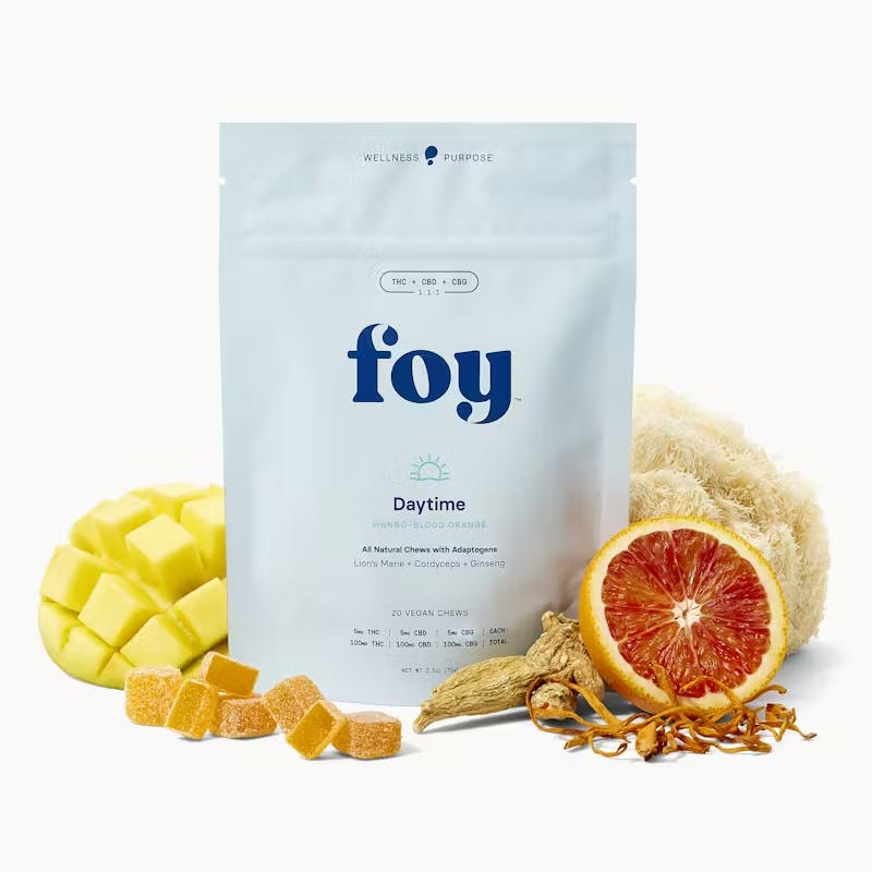 Edibles | Foy | Mango Blood Orange | Daytime | THC:CBD:CBG | 100mg | 20ct