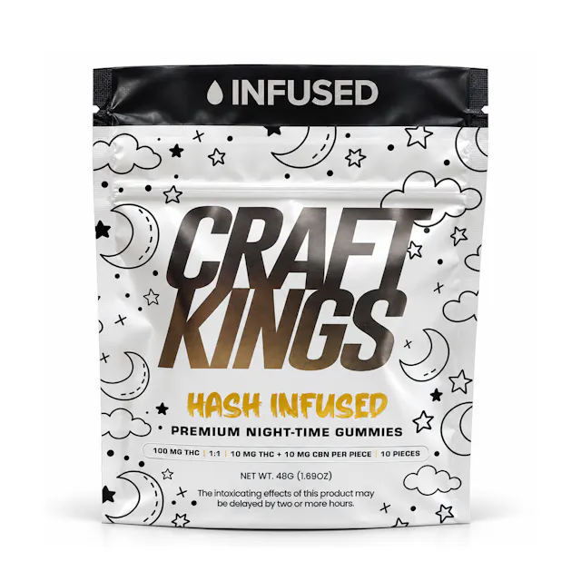 Craft Kings Hash Infused Gummies Blueberry Yuzu 10pk/100mg (indica, 2.8g)