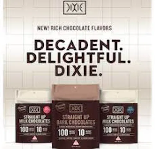 Dixie 10mg Straight Up Indica Milk Chocolates /100mg-active