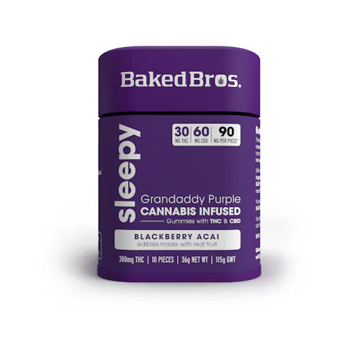 Blackberry Acai Sleepy Gummies | 300mg | 1:2 THC:CBD-active
