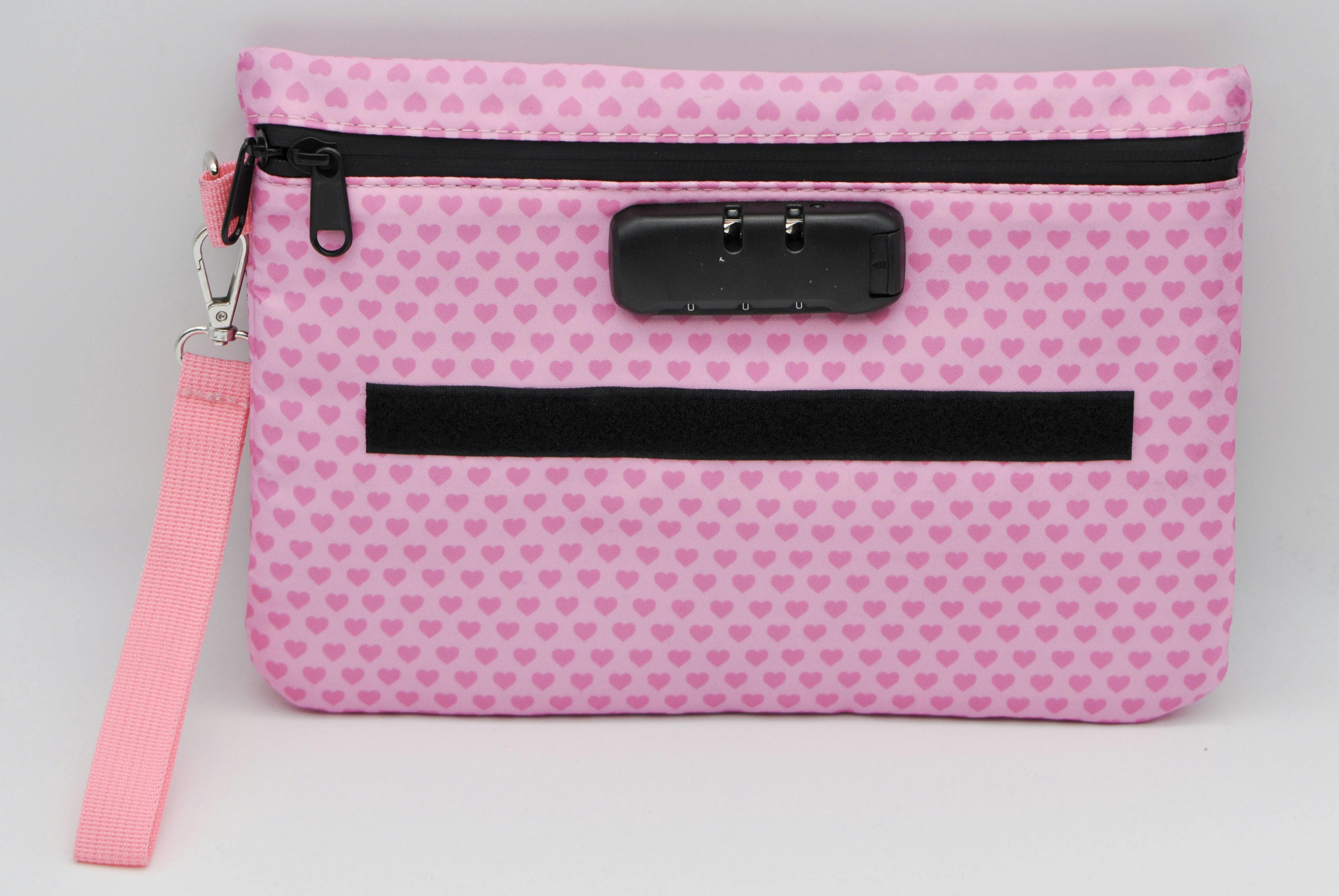 image of Pink Heart | Smell Proof Locking Stash Bag