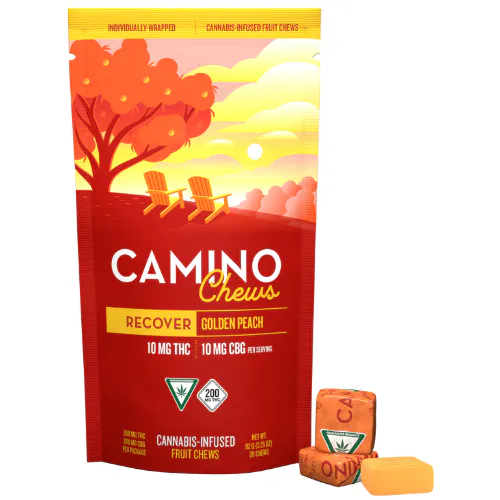 Kiva Confections Camino Golden Peach Recover Fruit Chews 200mg THC
