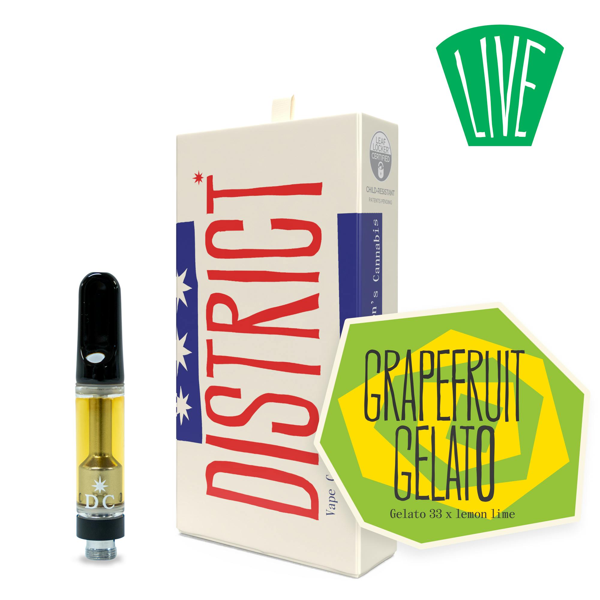 Shop District Cannabis Grapefruit Gelato Live Vape Cartridge | 1g