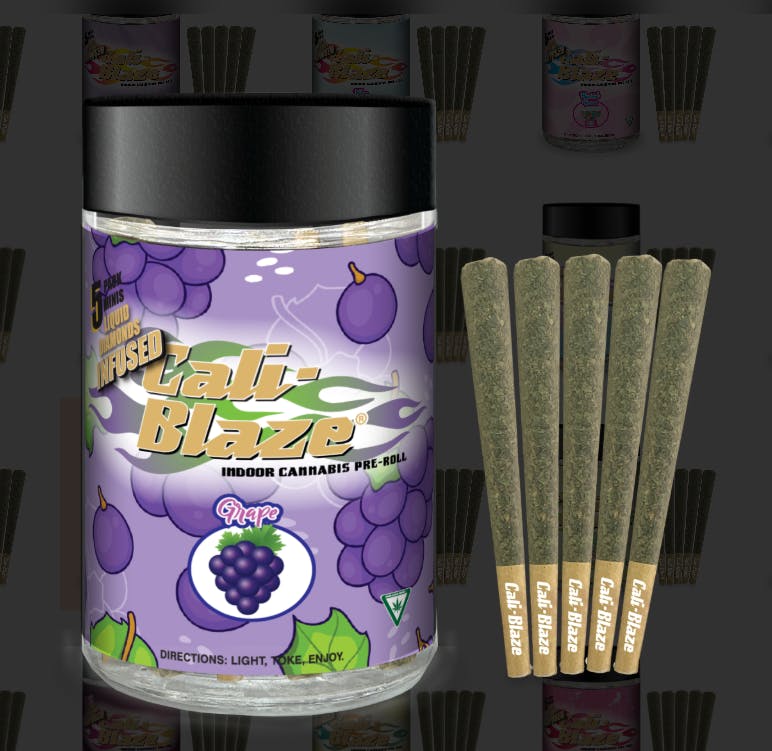 Product: Cali-Blaze | Grape | Liquid Diamond Infused Preroll - 0.7g/5pk