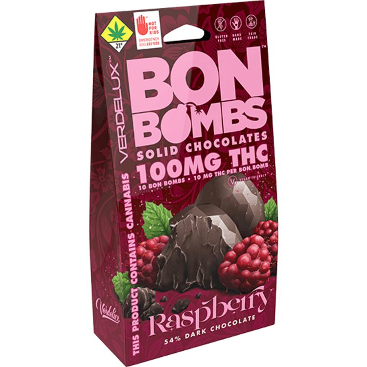 BON BOMBS 10pk Alchemy Sugar Free Raspberry Dark Chocolate vdlx