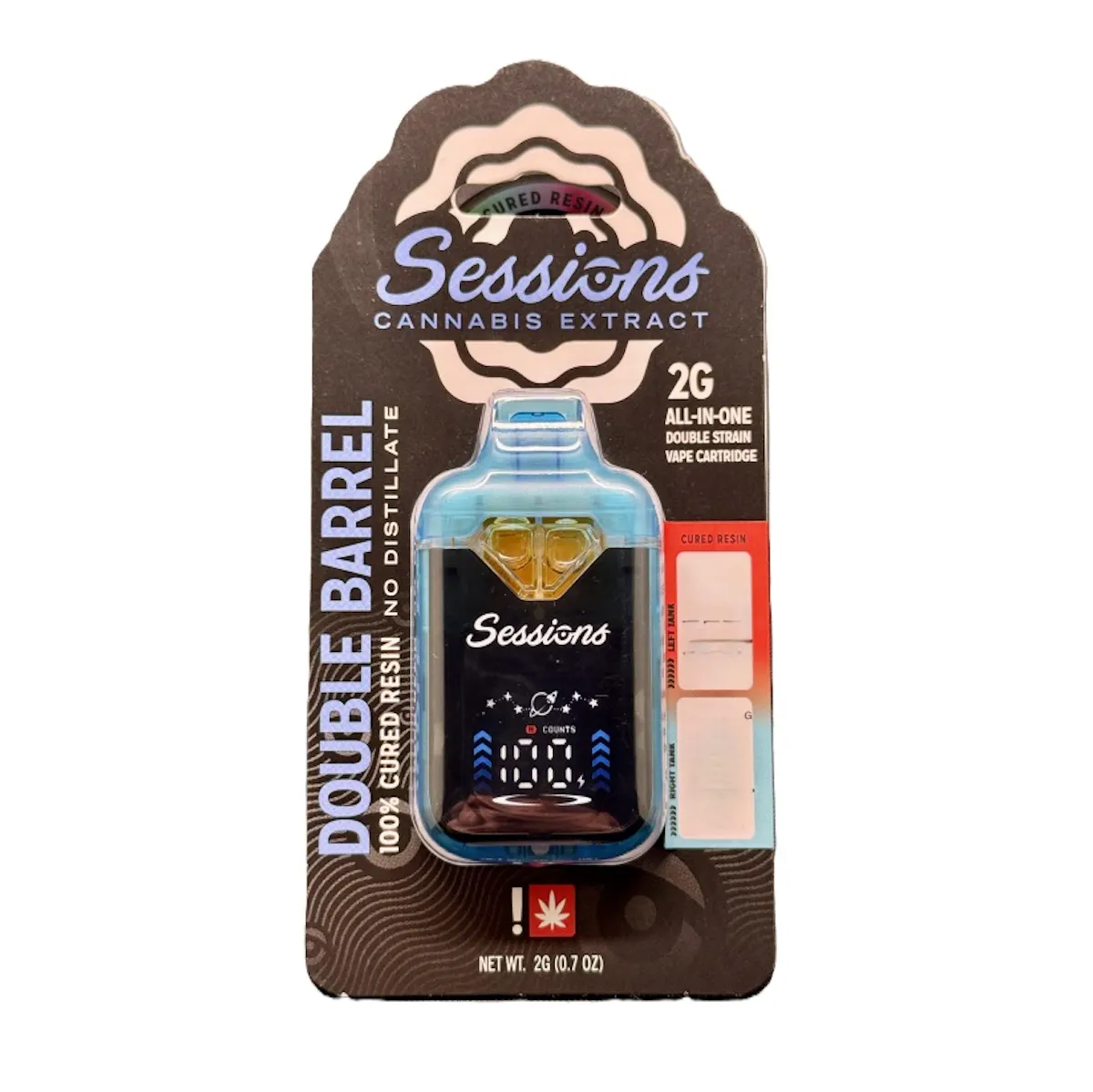 Citrus Noir / Dragon's Milk Double Barrel Cured Resin Disposable (Sessions)  2g Concentrates