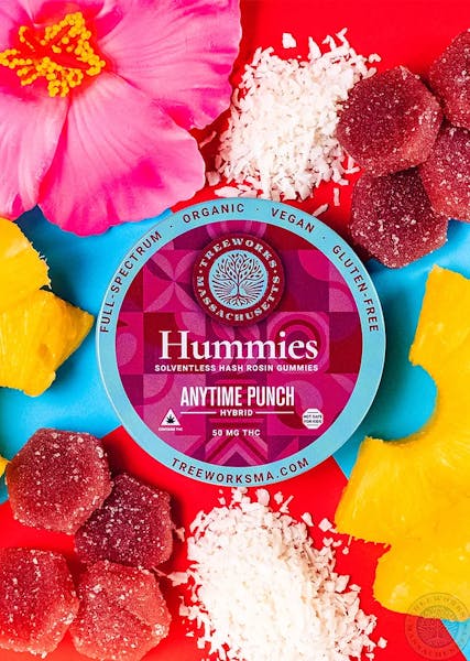 Organic Anytime Punch (H) - 100mg Solventless Hash Rosin Gummies - Hummies