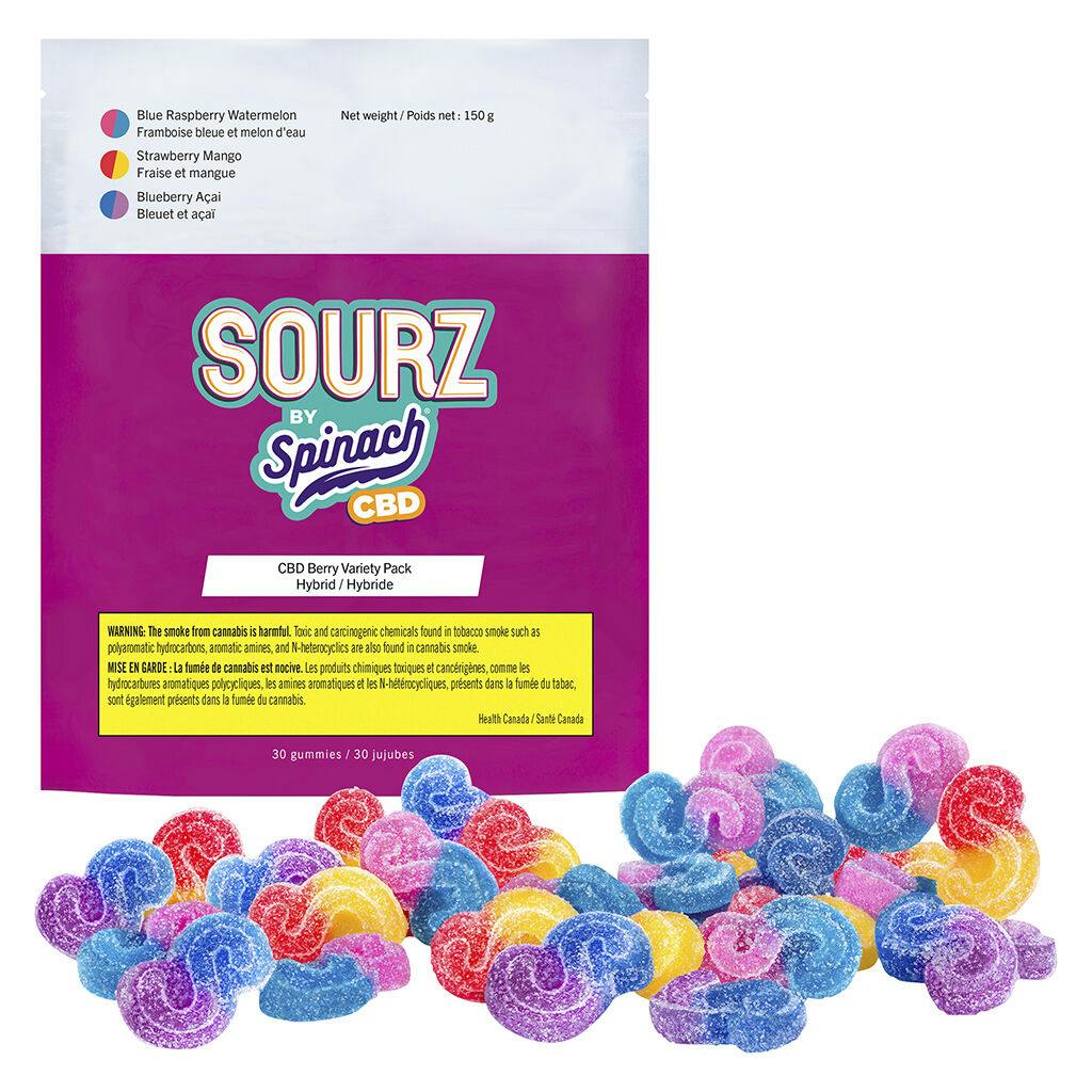 Sourz by spinach - cbd berry variety pack - 30 pack