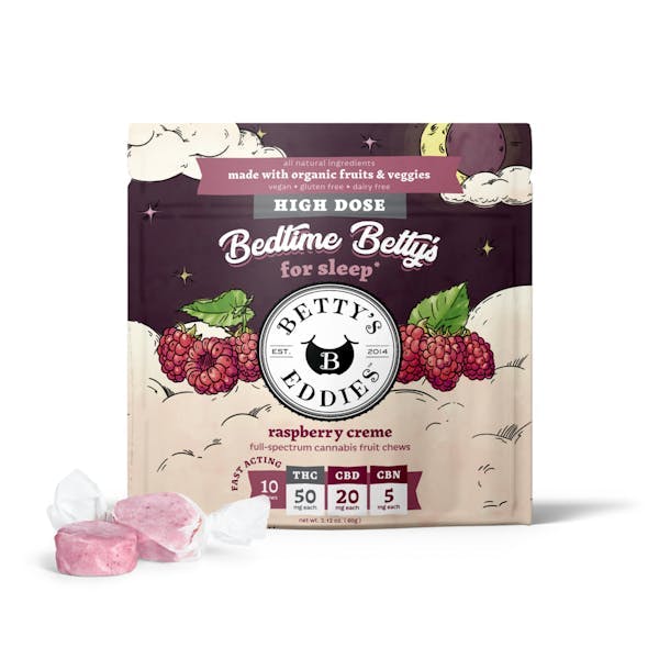 Betty's Eddies - MED Bedtime Fruit Chews 500mg - Raspberry Creme