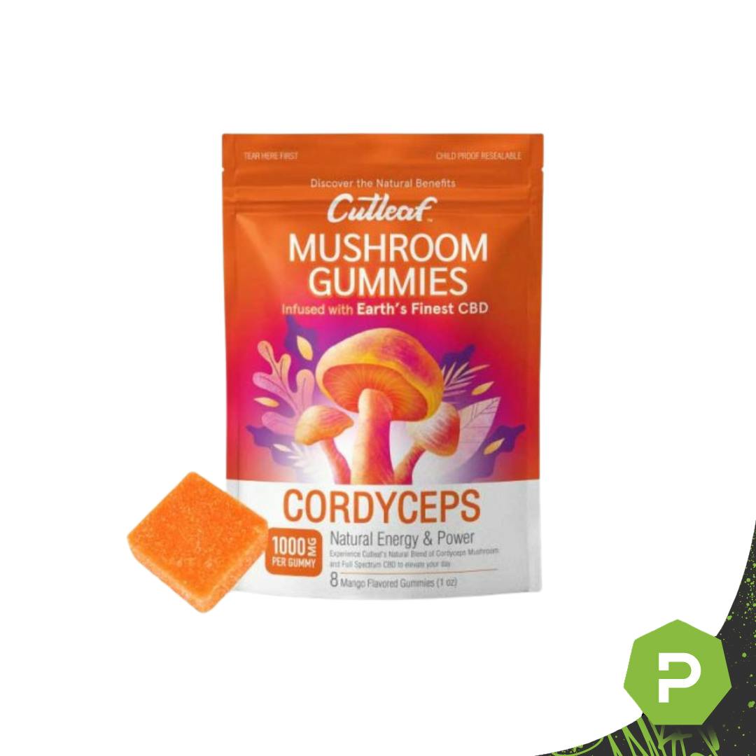 【超目玉枠】 Mushroom CBD Cutleaf Cutleaf Gummies Cordyceps Mango | トップス