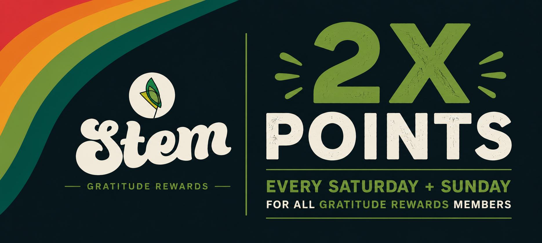 2X Points Saturday and Sunday