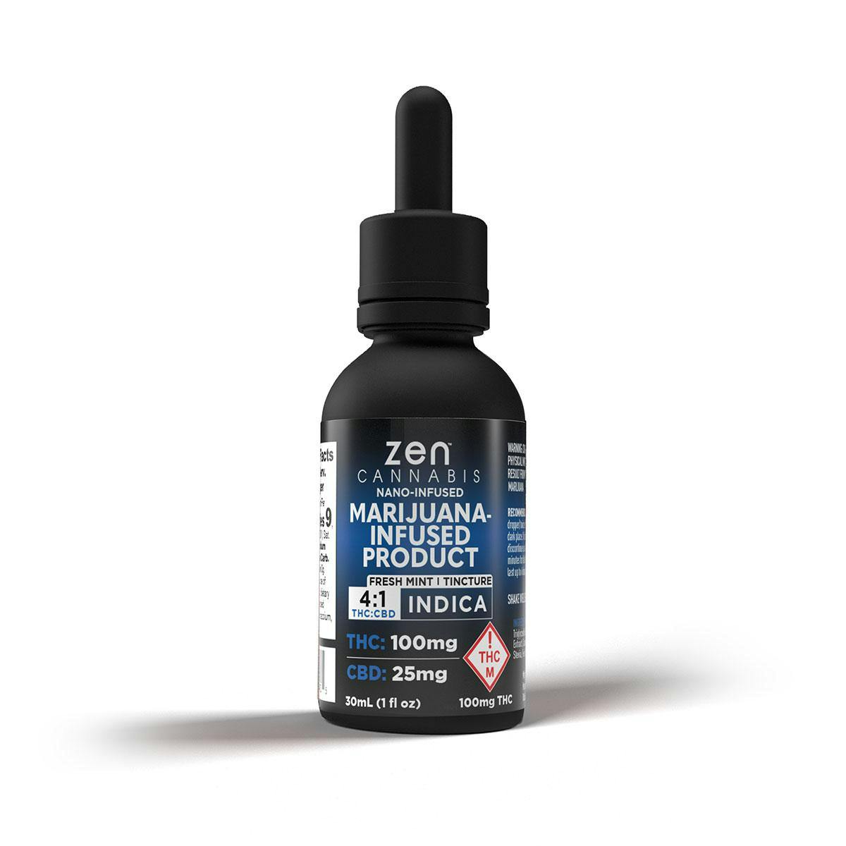 Zen | Tincture | Indica Fresh Mint 4:1 100mg | Flora Farms Ozark