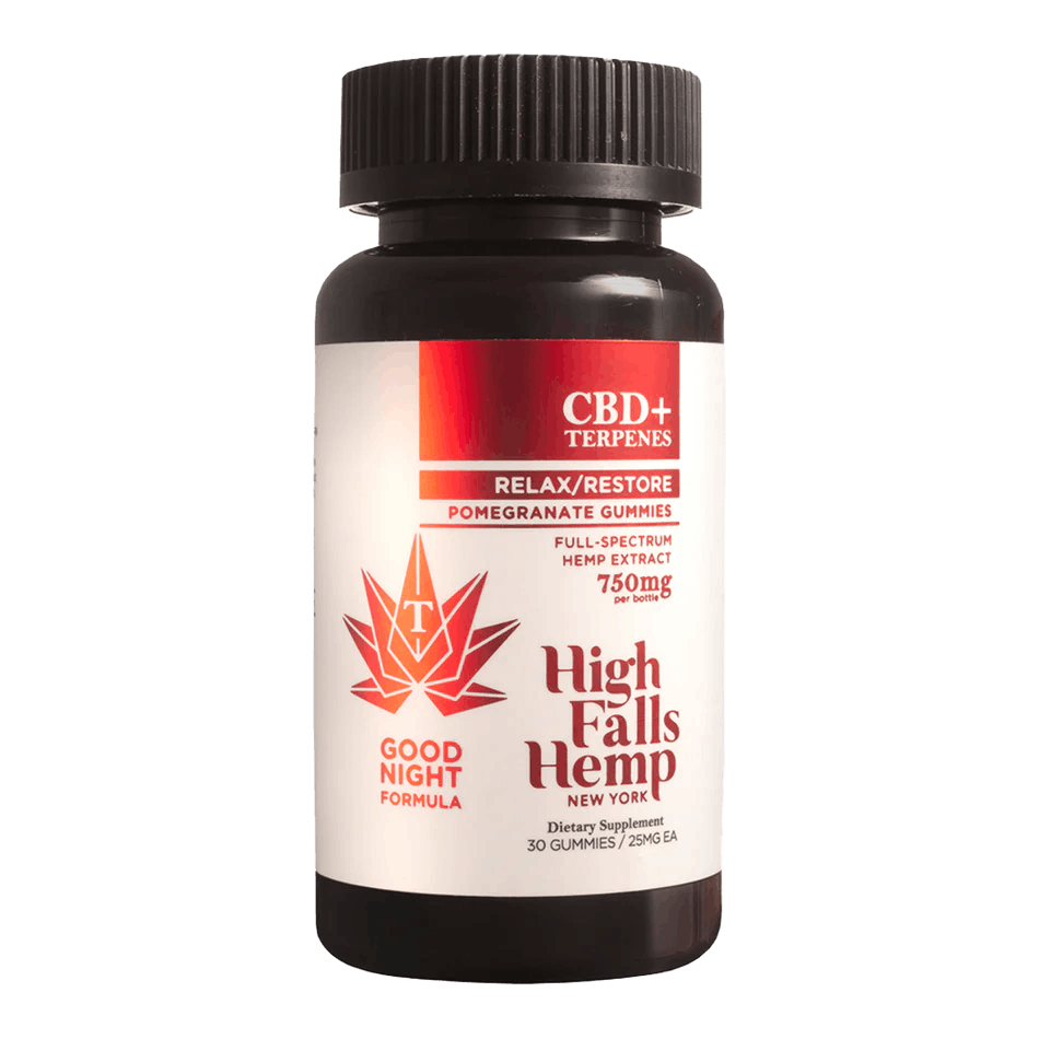 Relax & Restore Pomegranate Gummies | Full Spectrum Hemp Extract | 750mg CBD | High Falls Hemp NY