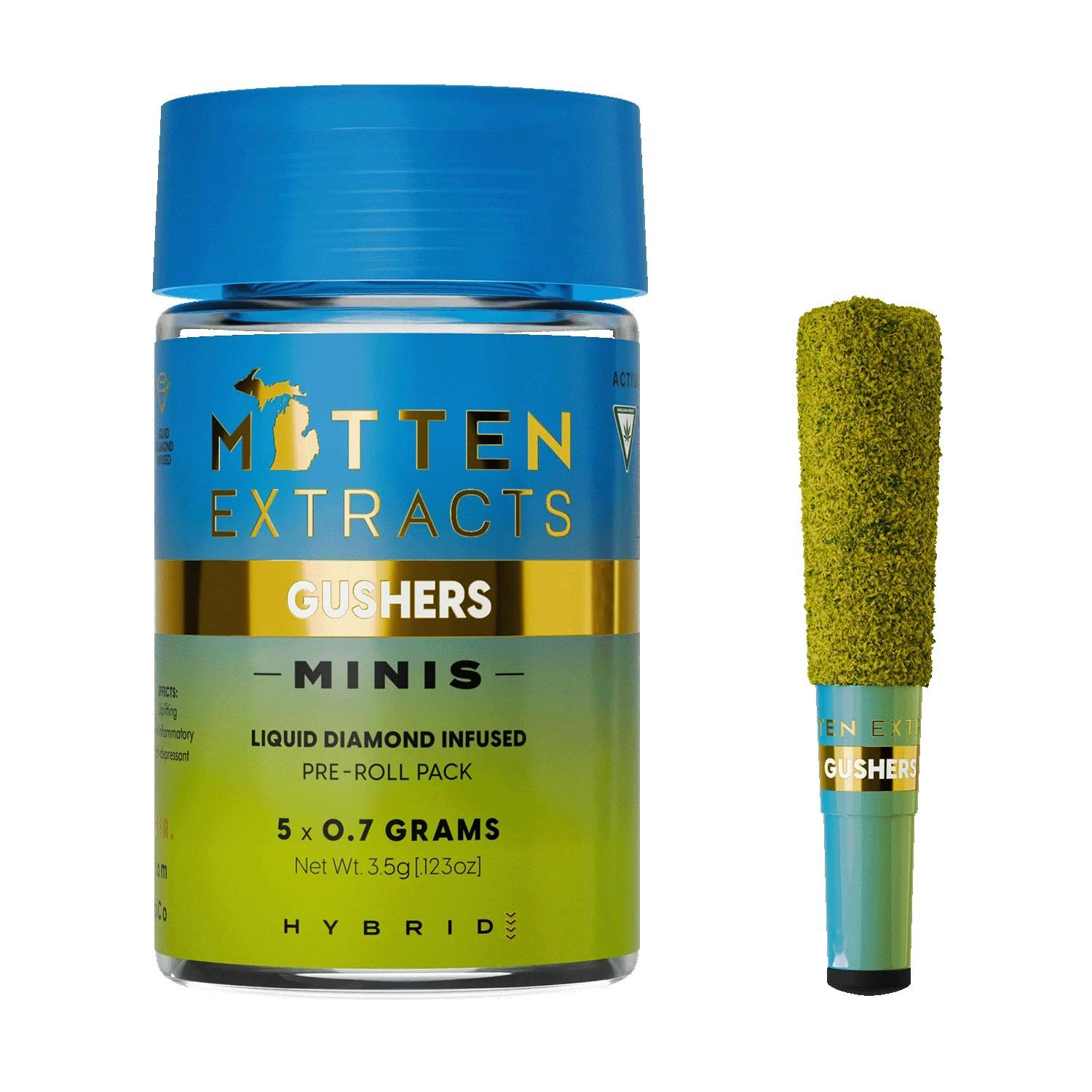MITTEN EXTRACTS | GUSHERS | INFUSED PRE-ROLLS | 5 x 0.7G HYBRID