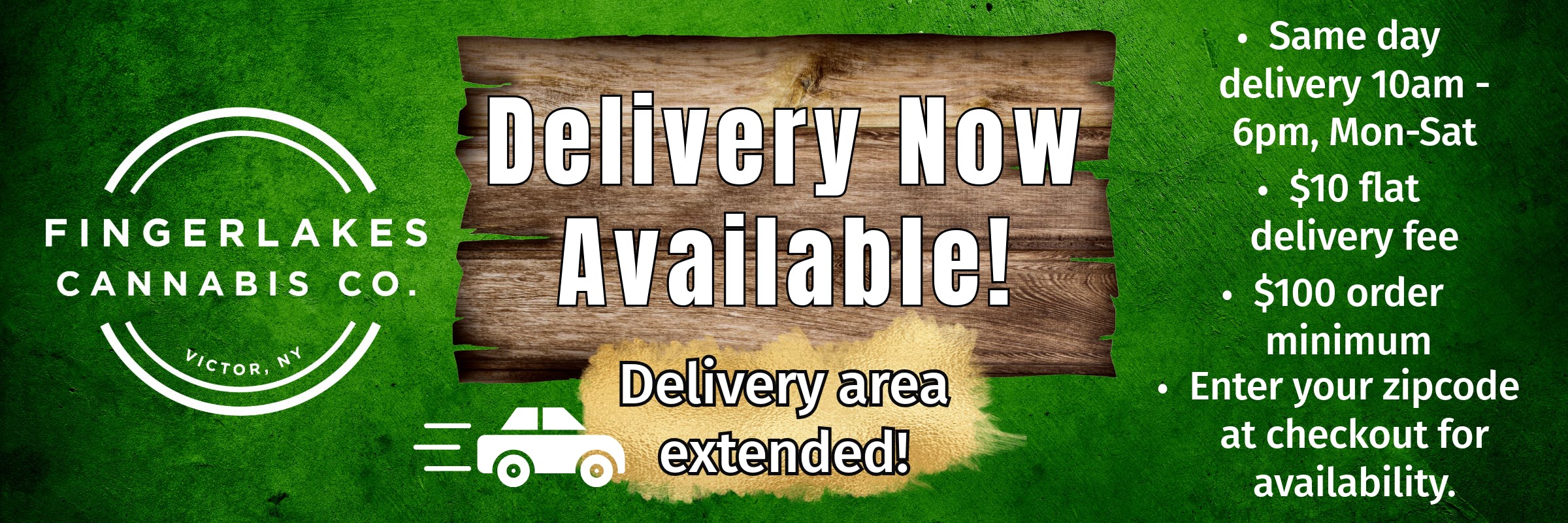 Delivery now available at FingerLakes Cannabis Co.