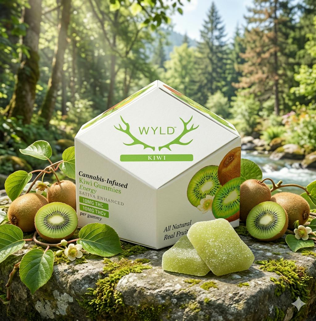 Wyld Wyld | Kiwi | 1:1 THCv + Sativa Enhanced Gummies | 10ct