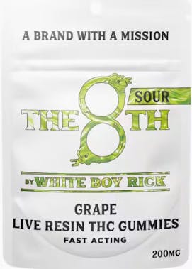 THE 8TH BY WHITE BOY RICK | GRAPE - LIVE RESIN GUMMIES | FAST ACTING | 200MG