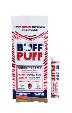 Super Dreams | 1g | Live Resin Infused Pre rolls | 2 Pack each | Hybrid | Buff Puff