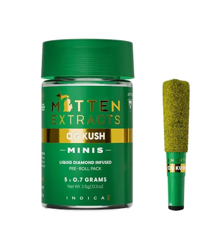 Mitten Extracts OG Kush 5pk Infused Preroll Rec-active