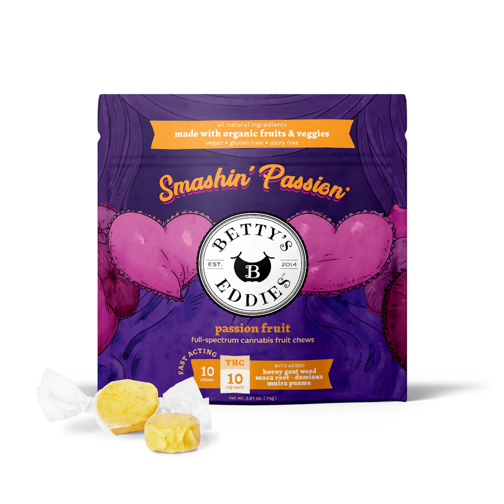 Product GGG Betty's Eddies Fruit Chews - Passion Fruit 100mg (10pk)
