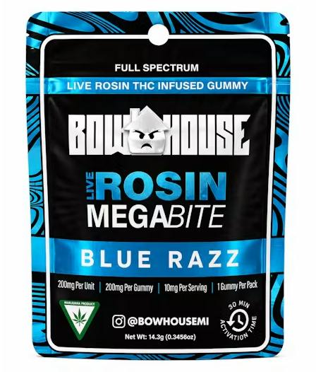 Blue Razz Gummy - 1PK Rosin 200MG by Bowhouse – Edibles at Gatsby Cannabis