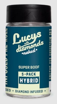 Blotter Lucy's Naked Diamond Infused Pre-Rolls | .5g Each 5 Pack | Super Boof