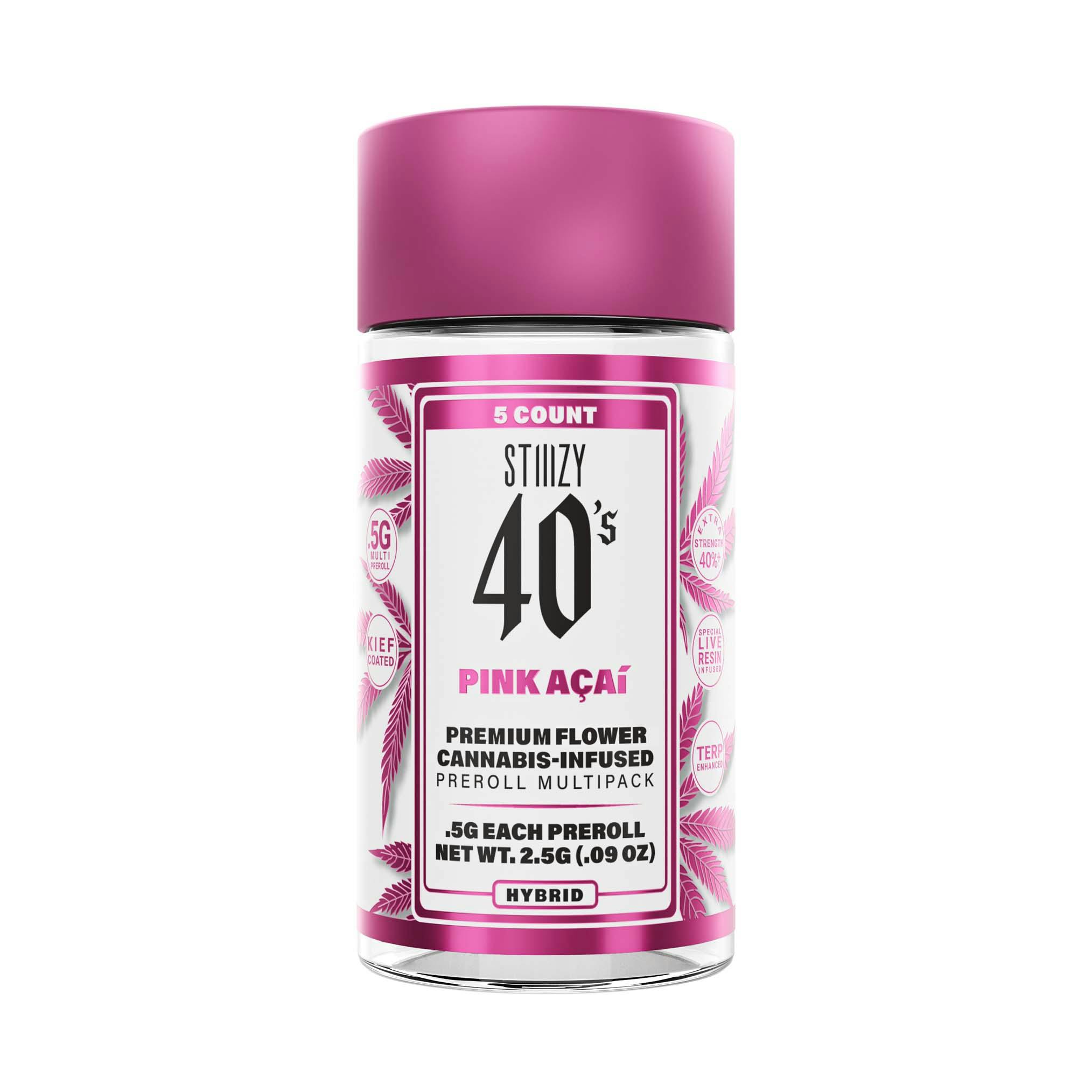 STIIIZY: Pink Acai 40's Infused Pre-Rolls 5pk | Trulieve