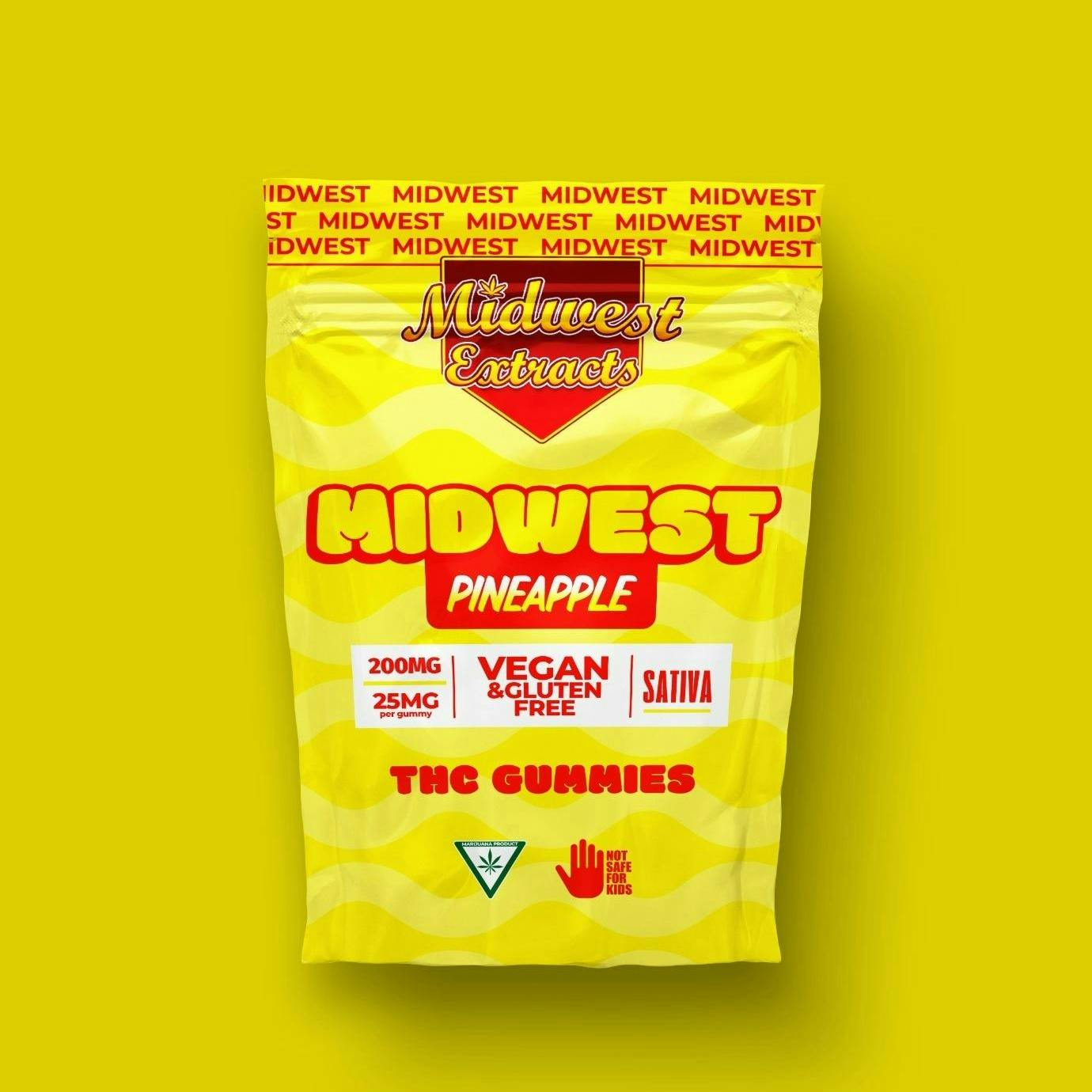Midwest Extracts | Gummies - 200mg - Pineapple (Sativa)