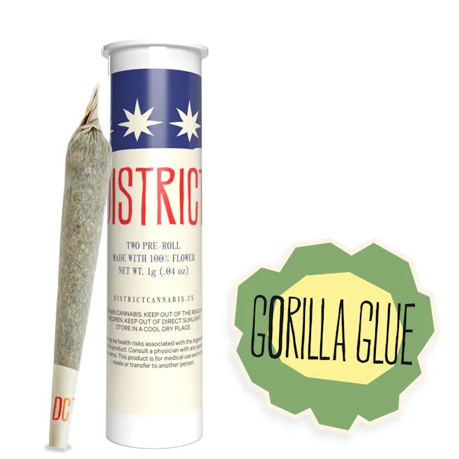 District Cannabis Gorilla Glue pre-roll 1g