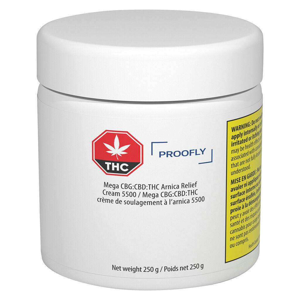 Proofly - mega cbg:cbd:thc arnica relief cream 5500 - 250g