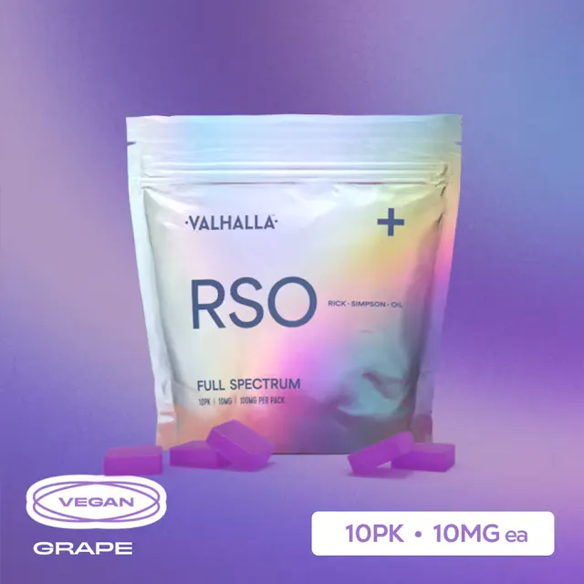 Valhalla Gummies 2.0 RSO Grape 10pk/100mg (hybrid, 2.8g)