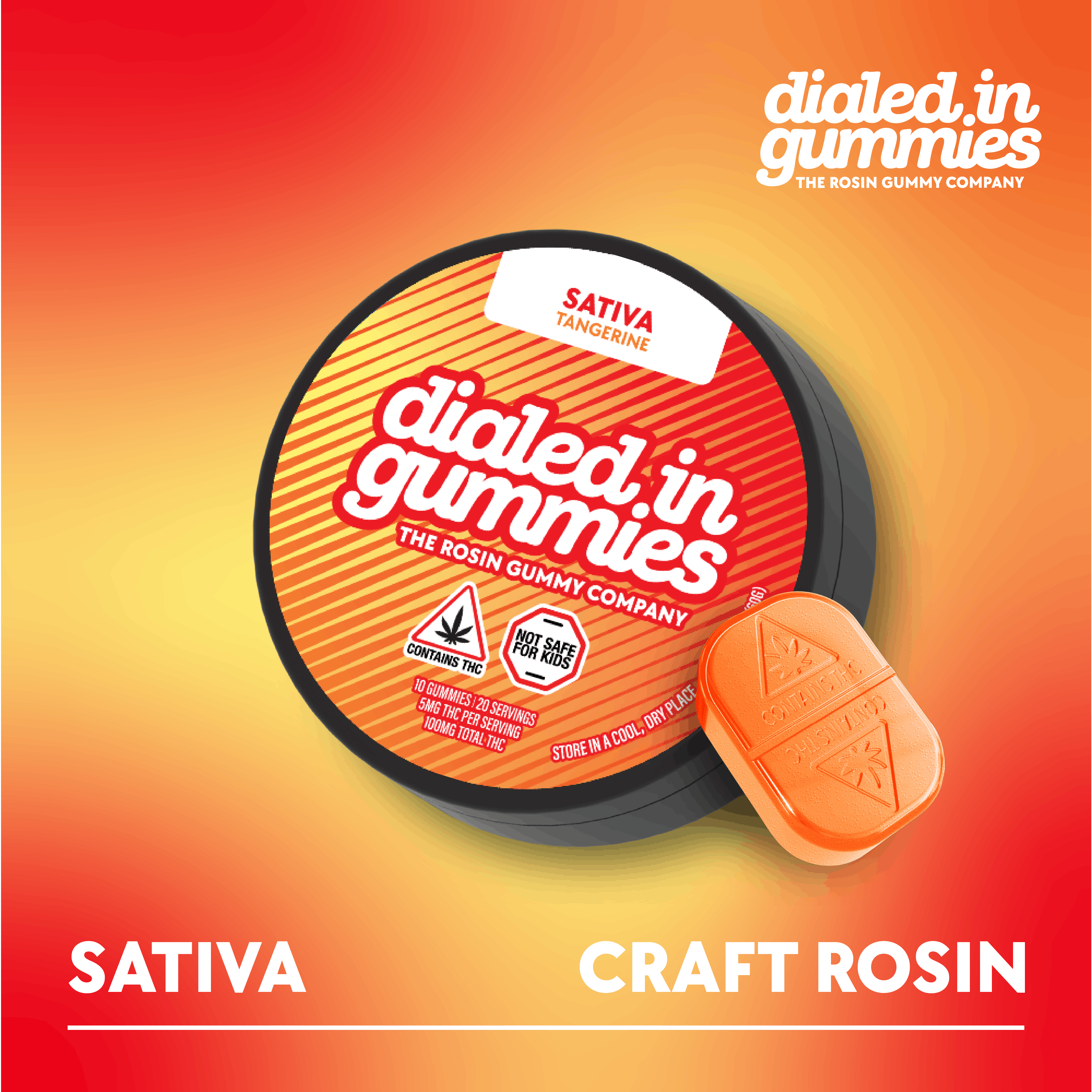 Product Tangerine - Rosin Gummies - 100MG