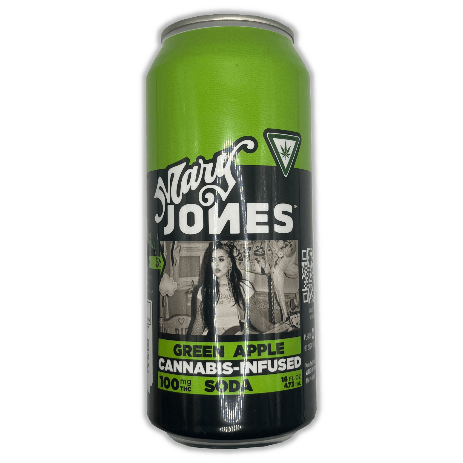 Product: Mary Jones | Infused Soda (Single Can) - 100mg - Green Apple