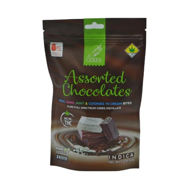 Ceres Garden 10pk Indica Assorted Chocolate Bites 1:1 c - Canna4Life