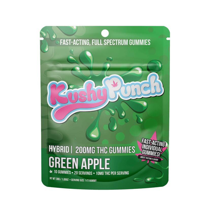Kushy Punch | 200mg Gummies | Green Apple