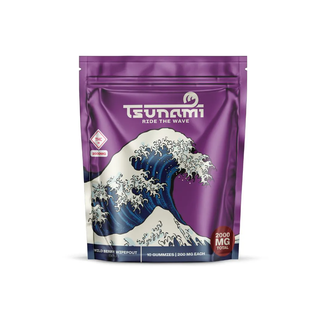 Tsunami Gummies | Wild Berry Wipeout (Sour) | 2000mg | 10pk
