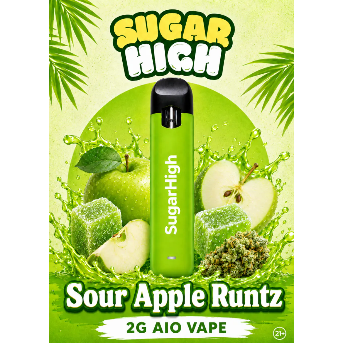 Sugar High l Sour Apple Runtz Vape Pen (Disposable) l 2g - Eastern