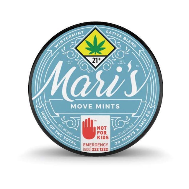 5mg THC per mint. Mari's Mints (pronounced mair-eez) are confectioner-quality edibles you can tailor fit to your day, crafted to always be reliable and delicious. Our cannabis infused mints are gluten free, vegan, discreet, and great for on the go. Let's get Mari'd!