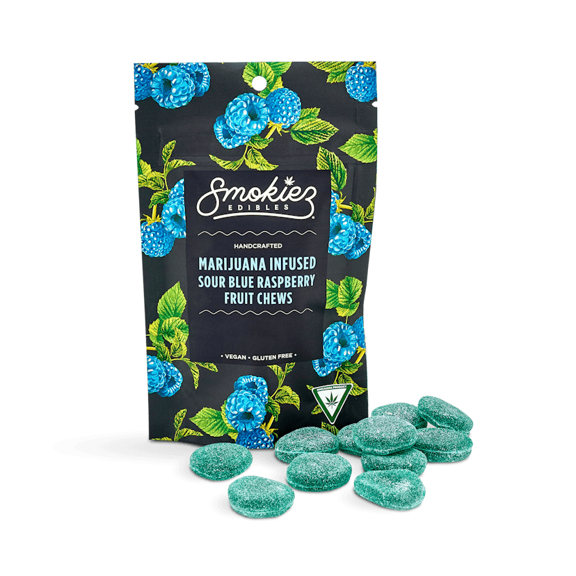 Sour Blue Raspberry Indica  200mg THC Fruit Chews