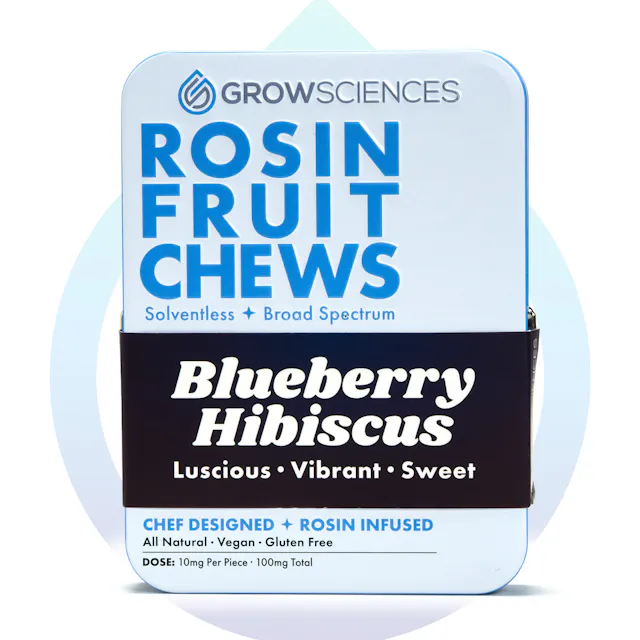 Grow Sciences Live Rosin Fruit Chews Blueberry Hibiscus 10pk/100mg (hybrid, 1g)