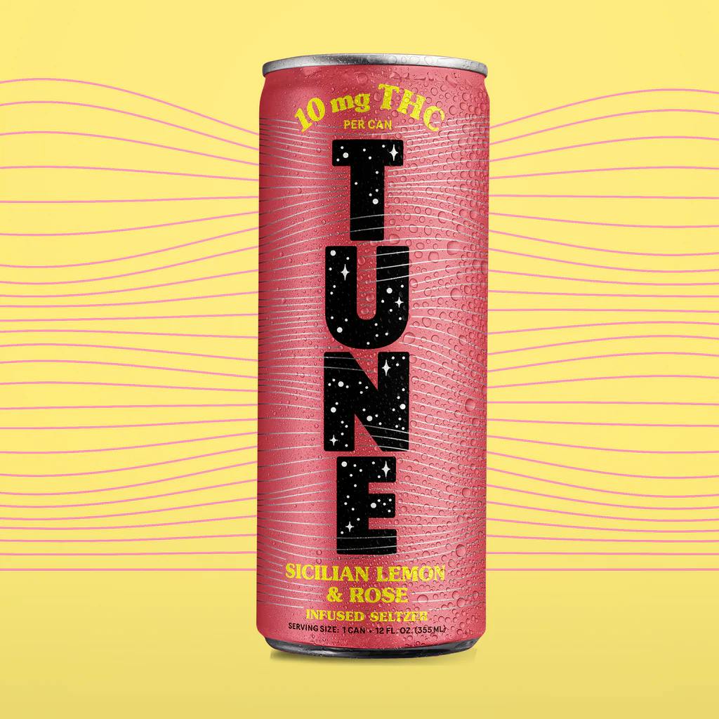 Product Seltzer | Sicilian Lemon and Rose | 10mg THC | Single Can | Tune
