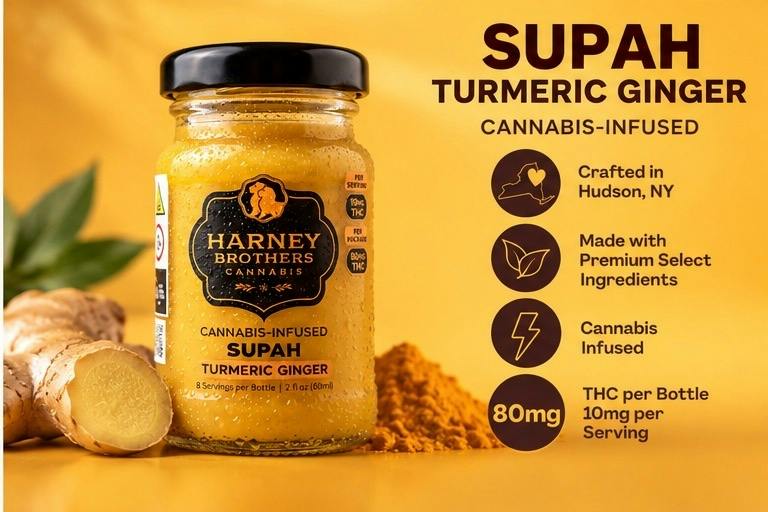 Harney Brothers Turmeric Ginger SUPAH Shot 2oz  80mg THC