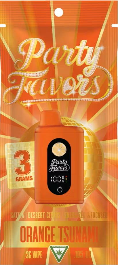 Product: PARTY FAVORS | ORANGE TSUNAMI | DISPOSABLE SATIVA