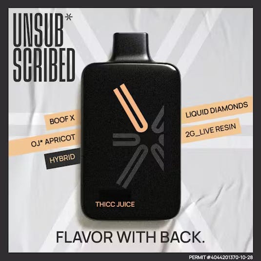 Unsubscribed Live Resin Vape All-in-One Vape - Thicc Juice | NOXX