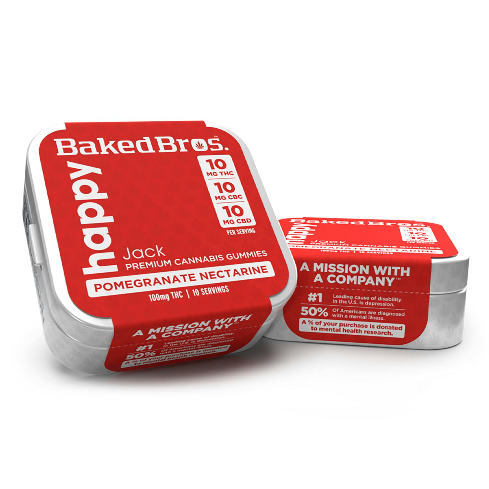 Baked Bros - Gummies 1:1:1 - Happy Pomegranate Nectar (S) (100mg THC/CBD/CBC)