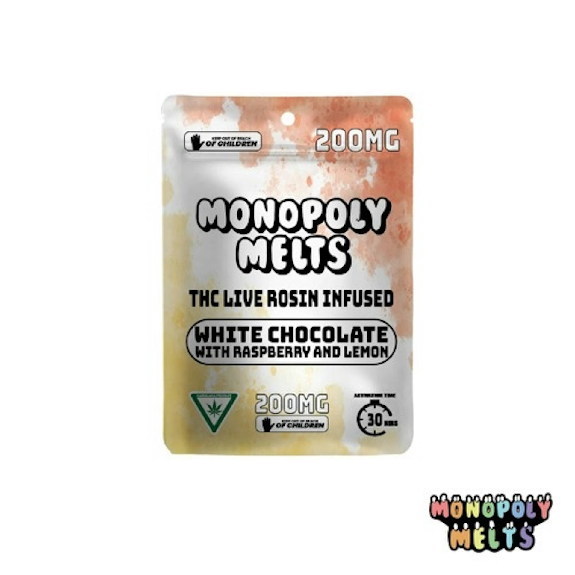 Monopoly Melts - Raspberry Lemon White Chocolate Live Rosin 200mg Melts